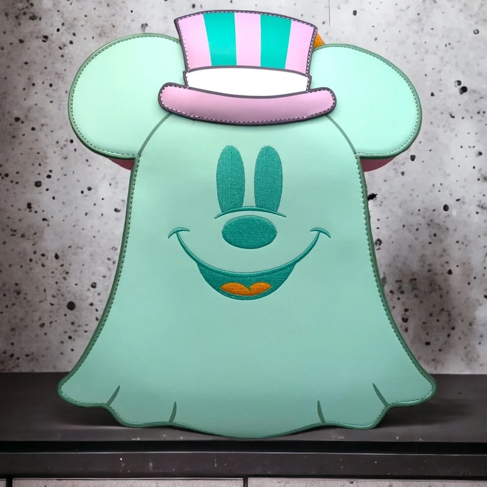 Pastel Ghost Minnie Mouse Glow-in-the-Dark Backpack and Matching Zip Wal… - Picture 3 of 9